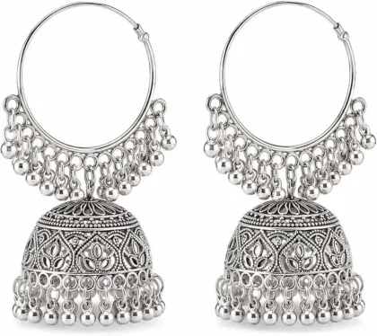 Oxidised Silver Jhumka
